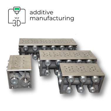 Bloki hydrauliczne drukowane 3D z metalu